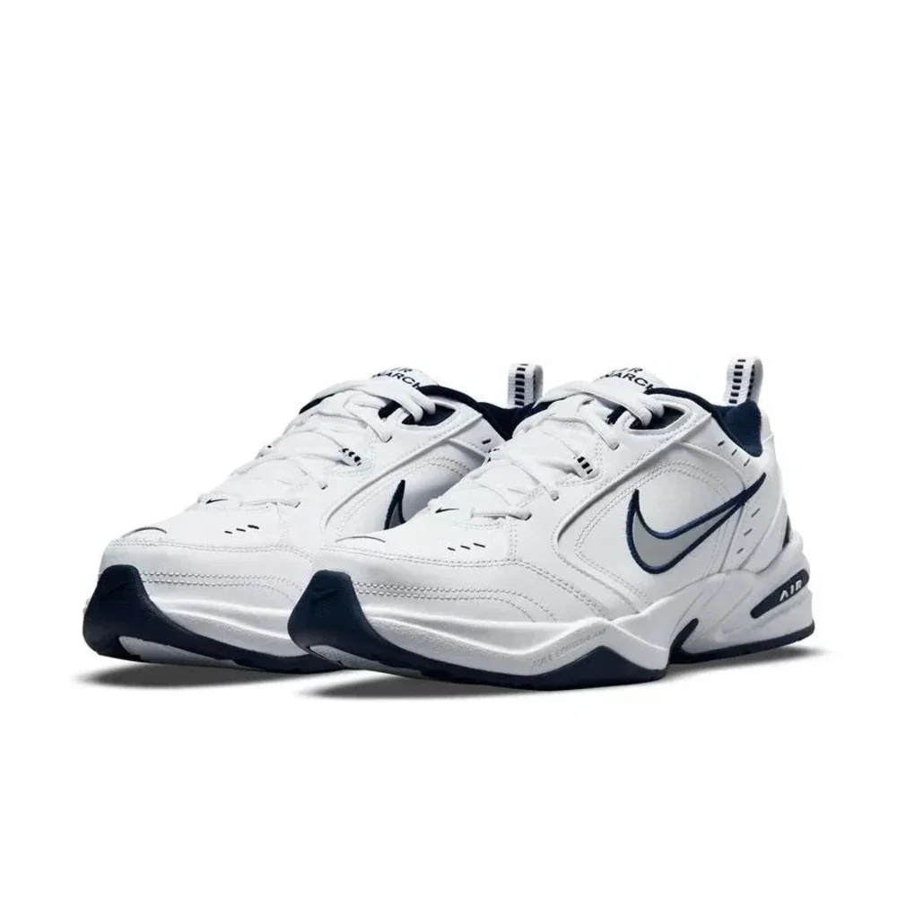 Mens Size 10 4E Wide- Nike AIR MONARCH IV White Blue Walking Shoes 416355 102